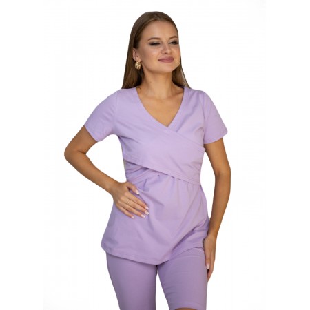 Футболка  для кормления с V-образным секретом Фиолетовая